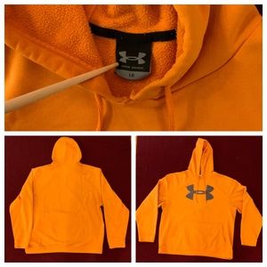 Orange Under Armour Large Hoodie with Defects (See Details Below)